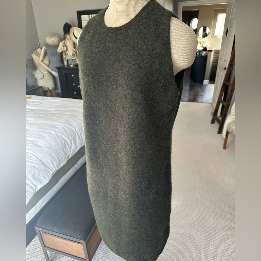 Vince sage green knit tank dress, size large - Picture 3 of 14